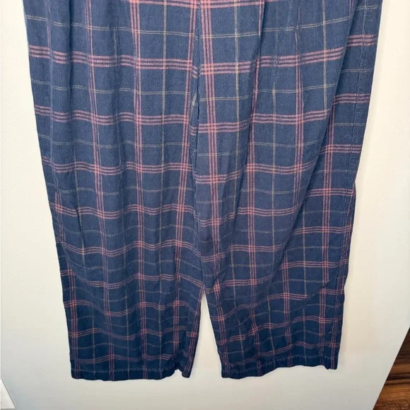 Madewell Corduroy Pleated Wide-Leg Pants in Windowpane - Blue Multi Plaid - Picture 6 of 11